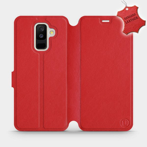 Phone Case Samsung Galaxy A6 Plus 2018 - Design Red Leather