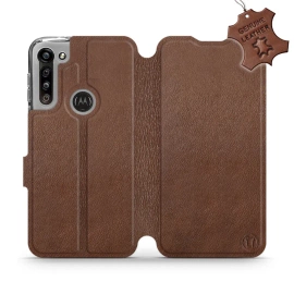 Phone Case Motorola Moto G8 Power - Design Brown Leather