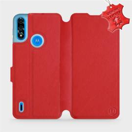 Phone Case Motorola Moto E7 Power - Design Red Leather