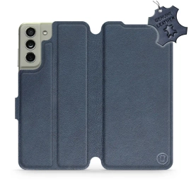 Phone Case Samsung Galaxy S21 FE - Design Blue Leather