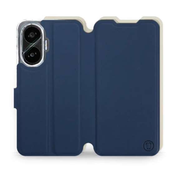 Etui Soft Touch do Xiaomi POCO F7 - wzór Głęboki granat z platyną