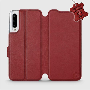 Phone Case Xiaomi Mi A3 - Design Dark Red Leather