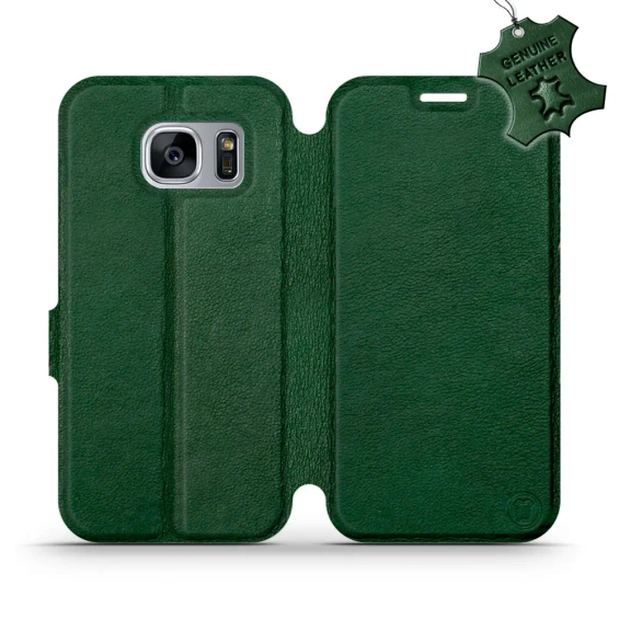Etui ze skóry naturalnej do Samsung Galaxy S7 Edge - wzór Green Leather