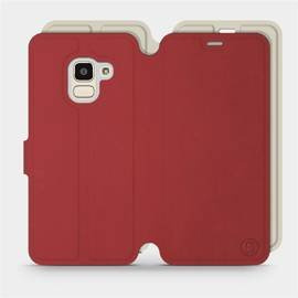Phone Case Samsung Galaxy J6 2018 - Design Dark Red with Platinum