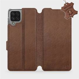 Etui ze skóry naturalnej do Samsung Galaxy M32 4G - wzór Brown Leather