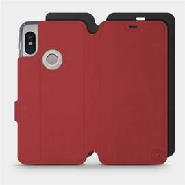 Hülle für Xiaomi Redmi Note 5 - Farbe Dunkelrot mit Schwarz