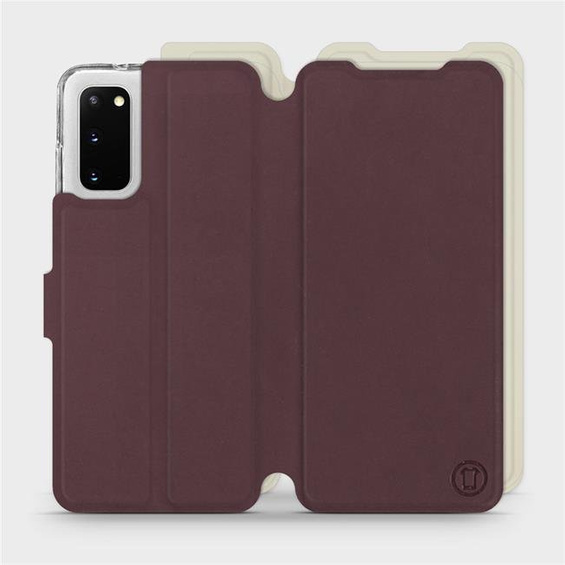 Etui Soft Touch do Samsung Galaxy S20 - wzór Matowy burgund z platyną