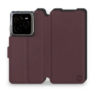 Hülle für Realme GT 7 Pro - Farbe Burgund mit Schwarz