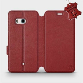 Phone Case HTC U11 - Design Dark Red Leather