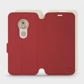 Phone Case Motorola Moto G7 Play - Design Dark Red with Platinum