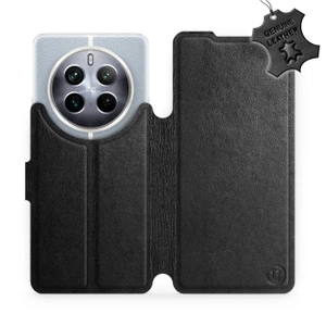 Etui ze skóry naturalnej do Realme 12 Pro 5G - wzór Black Leather