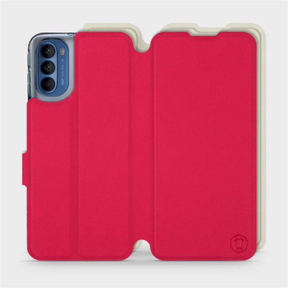 Etui Soft Touch do Motorola Moto G41 - wzór Żywa czerwień z platyną