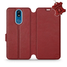 Phone Case LG K40 - Design Dark Red Leather