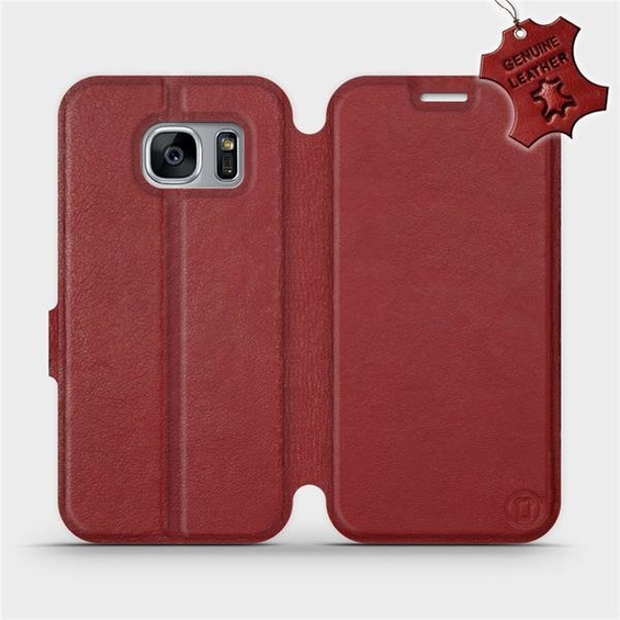 Hülle für Samsung Galaxy S7 Edge - Farbe Dark Red Leather