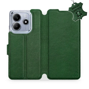 Etui ze skóry naturalnej do Xiaomi Redmi Note 14 5G - wzór Green Leather