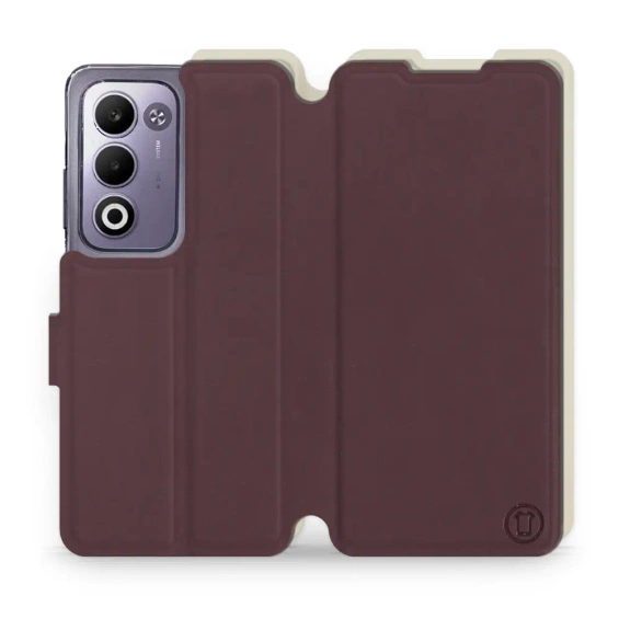 Phone Case OPPO A5m - Design Burgundy with Platinum