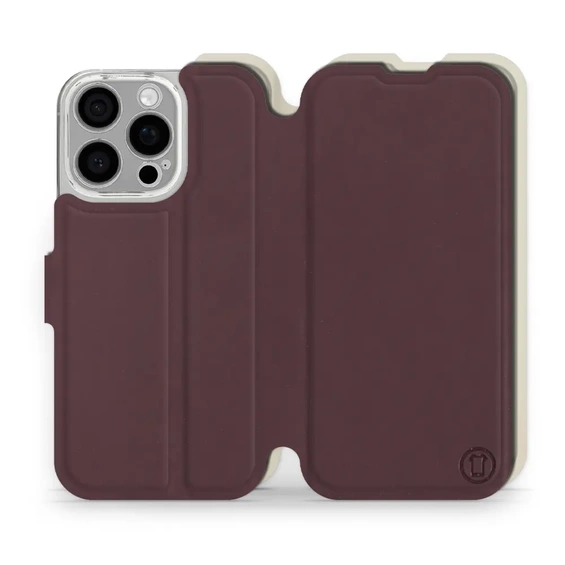 Phone Case Apple iPhone 16 Pro - Design Burgundy with Platinum