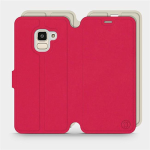 Etui Soft Touch do Samsung Galaxy J6 2018 - wzór Żywa czerwień z platyną