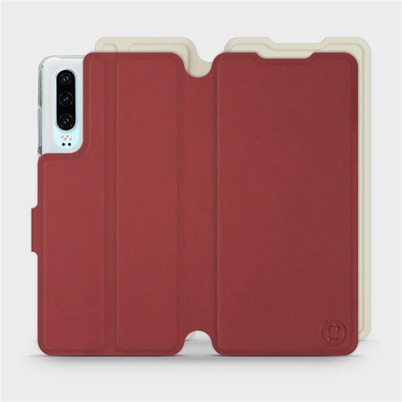 Phone Case Huawei P30 - Design Dark Red with Platinum