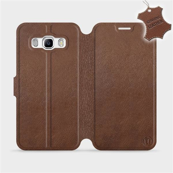 Etui ze skóry naturalnej do Samsung Galaxy J5 2016 - wzór Brown Leather