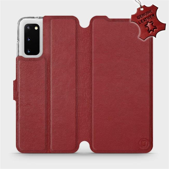 Phone Case Samsung Galaxy S20 - Design Dark Red Leather
