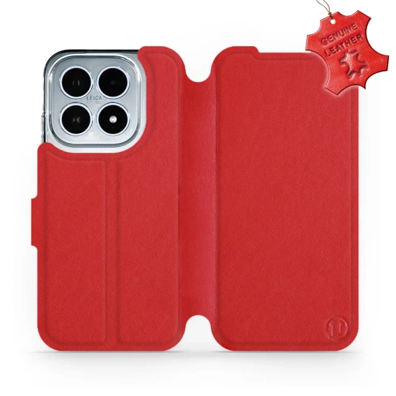 Etui ze skóry naturalnej do Xiaomi 17 - wzór Red Leather