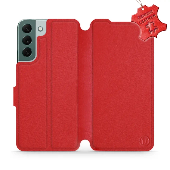 Etui ze skóry naturalnej do Samsung Galaxy S22 Plus - wzór Red Leather