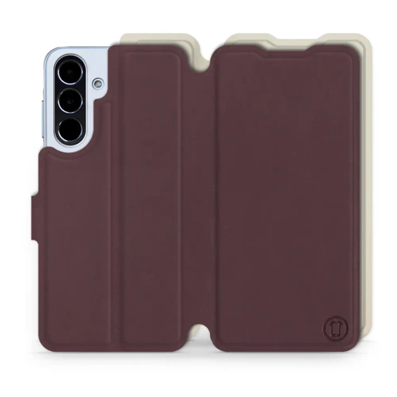 Etui Soft Touch do Samsung Galaxy A56 5G - wzór Matowy burgund z platyną