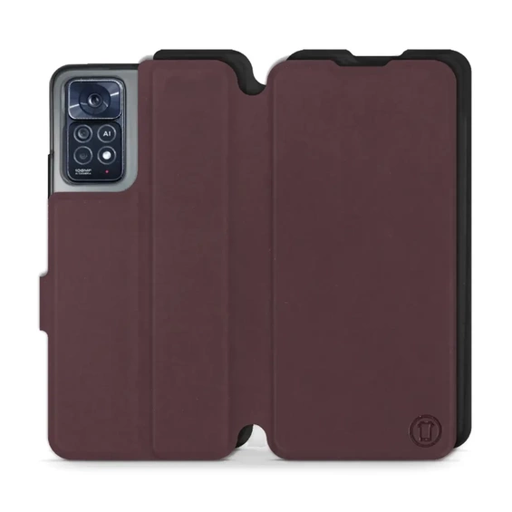 Hülle für Xiaomi Redmi Note 12 Pro 4G - Farbe Burgund mit Schwarz