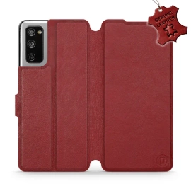 Phone Case Samsung Galaxy S20 FE - Design Dark Red Leather