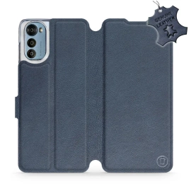 Phone Case Motorola Moto E32s - Design Blue Leather