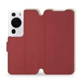 Phone Case Huawei P60 Pro - Design Dark Red with Platinum