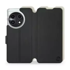 Etui Soft Touch do OnePlus 11 5G - wzór Satynowa czerń z platyną