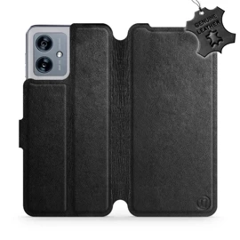 Phone Case Motorola Moto G54 5G - Design Black Leather