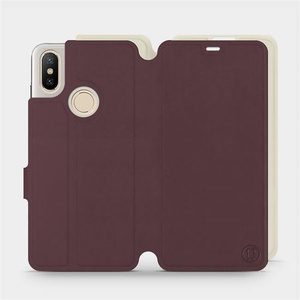 Phone Case Xiaomi Mi A2 - Design Burgundy with Platinum