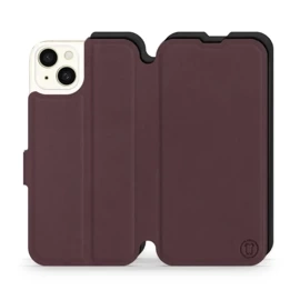 Phone Case Apple iPhone 15 Plus - Design Burgundy with Black