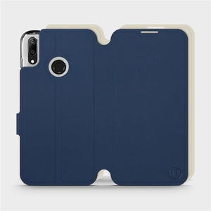 Hülle für Huawei Y7 2019 - Farbe Marineblau mit Platin