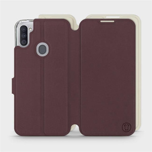 Phone Case Samsung Galaxy M11 - Design Burgundy with Platinum