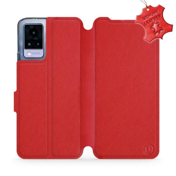 Phone Case Vivo V21 5G - Design Red Leather