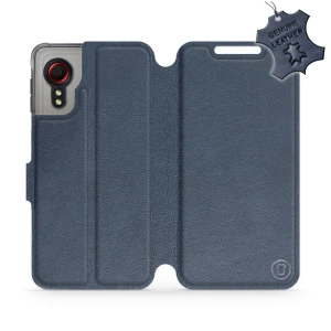 Etui ze skóry naturalnej do Samsung Galaxy Xcover 5 - wzór Blue Leather