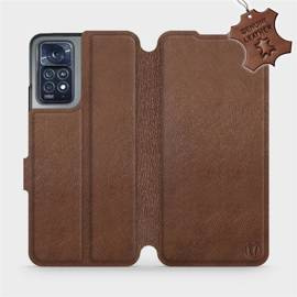 Etui ze skóry naturalnej do Xiaomi Redmi Note 11 Pro 5G - wzór Brown Leather