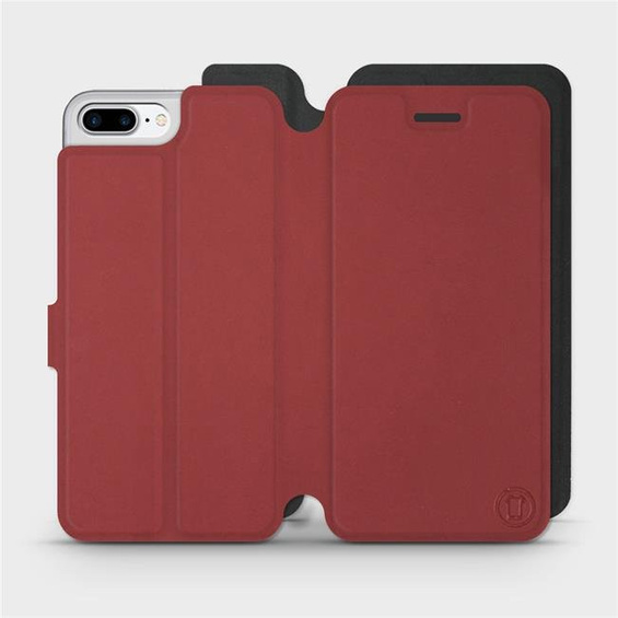 Hülle für Apple iPhone 8 Plus - Farbe Dunkelrot mit Schwarz