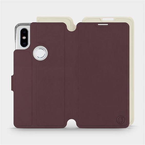 Phone Case Xiaomi Mi Mix 2S - Design Burgundy with Platinum