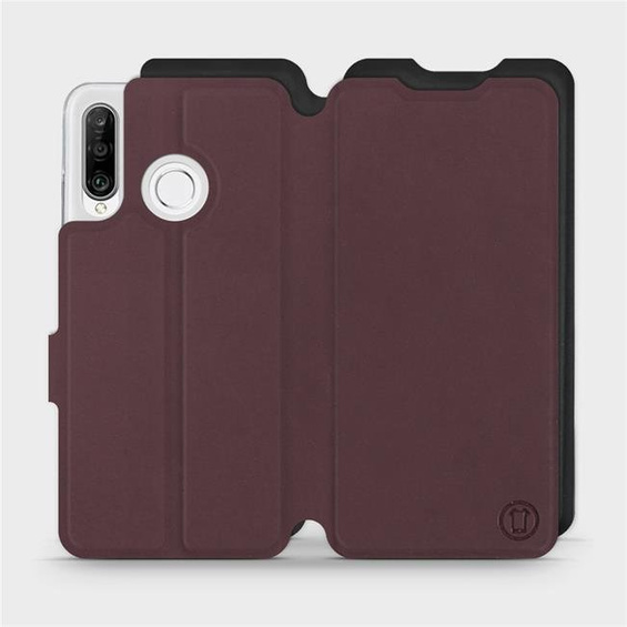 Phone Case Huawei P30 Lite - Design Burgundy with Black