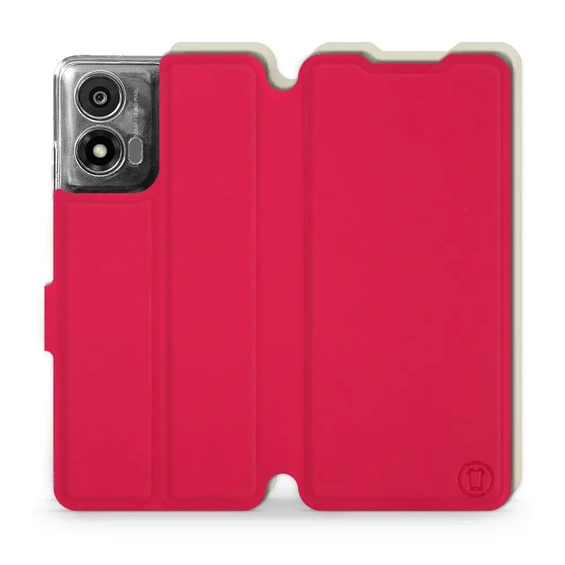 Phone Case Motorola Moto E14 - Design Red with Platinum