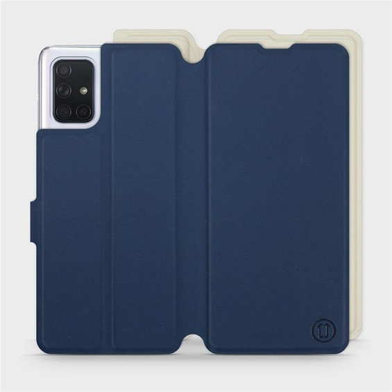 Hülle für Samsung Galaxy A71 - Farbe Marineblau mit Platin