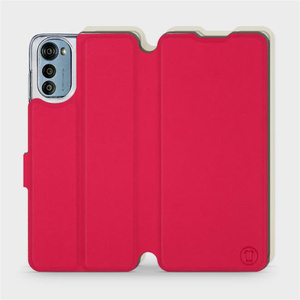 Hülle für Motorola Moto E32 - Farbe Rot mit Platin