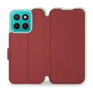 Phone Case Huawei Honor X8c - Design Dark Red with Platinum