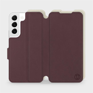 Etui Soft Touch do Samsung Galaxy S22 - wzór Matowy burgund z platyną