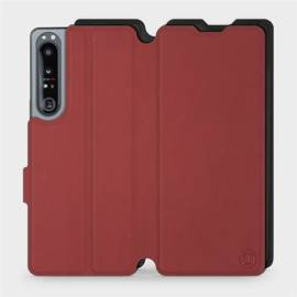 Phone Case Sony Xperia 1 IV - Design Dark Red with Black
